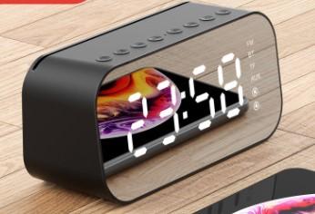 2019 New Wireless Bluetooth Speaker Mini Overweight Bassoon Mirror Alarm Clock Small Sound