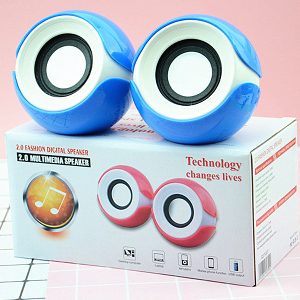 Popular notebook mini speaker USB big eyes / big eyes girl computer speakers Round multi-color small speaker P 0409