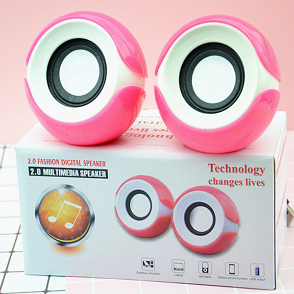 Fashion notebook mini speaker USB big eyes / big eyes girl computer speakers Round multi-color small speaker