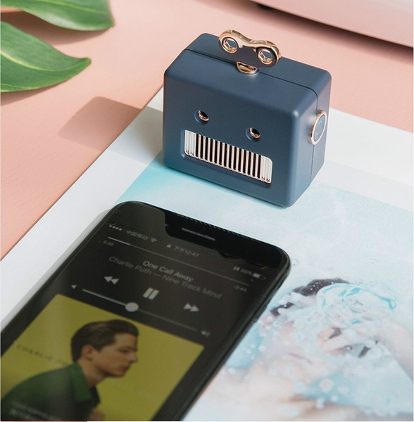 Mini Speaker Bluetooth Available Portable Speakers Robot Style in 3 Colors Delicate Packing Long Service Life Free Shipping