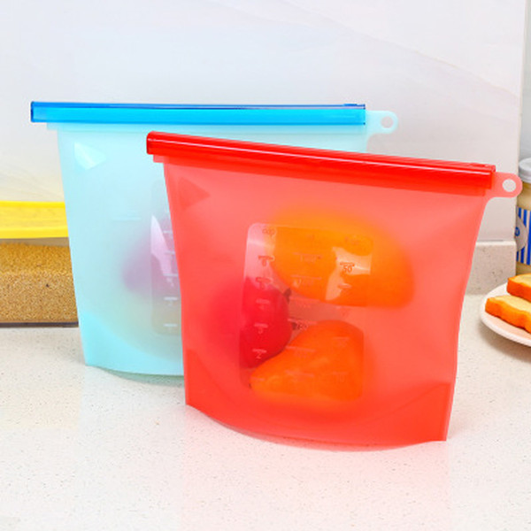 Reusable Silicone Food Preservation Bag Food Storage Container Versatile Kitchen Cooking Fresh Refrigerator Fresh Bag 1000ml