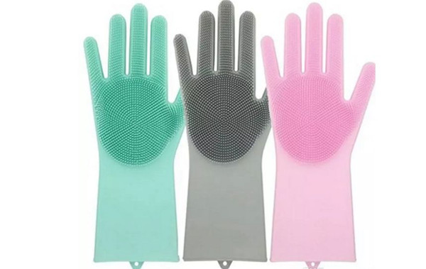 Silicone Cleaning Gloves Dish Washing Gloves Eco-Friendly Scrubber Cleaning Multifunctional Kitchen Bed Bathroom Clean Housework gloves