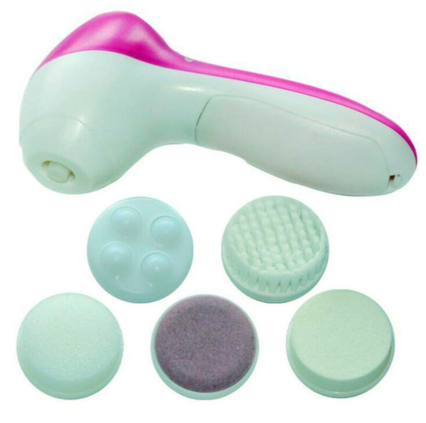 Women 4 In 1 Skin Beauty Care Electric Facial Cleanser Rotary Brush Wash Face Spin Body Cleaning Foot Care Blackhead Clean Tools Free