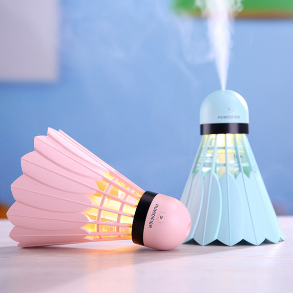 USB Badminton Shape night lamp Air humidifier Mini Portable air humidifier Air purifier Diffuser Sprayer for Home Office Car Poison