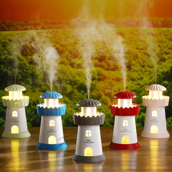 Air Purifiers Cleaners Cleaner Creative Lighthouse Humidifier Mini USB Humidifier Romantic Atmosphere Lights Air Purifier