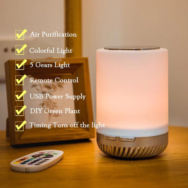 New Negative Ions Air Purifier Desktop Air Cleaner USB Colorful Night Light Office Bedroom Remove Formaldehyde Air Freshener