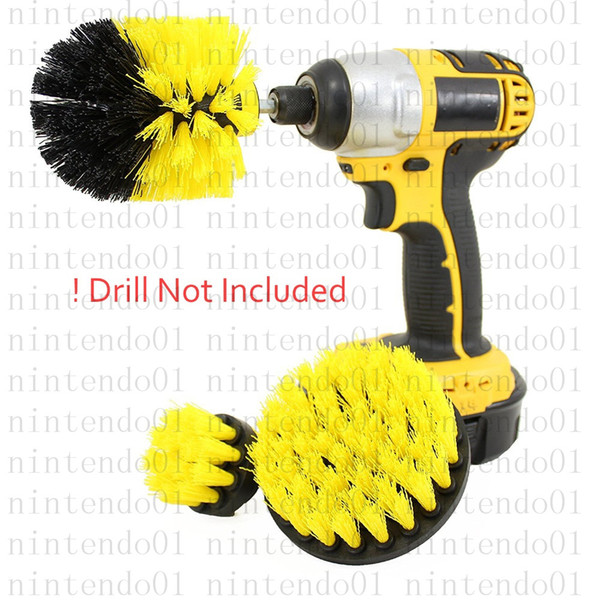 3 Pcs Power Scrub Brush Drill Cleaning Brush For Bathroom Shower Tile Grout Cordless Power Scrubber DrillAttachment Brush Kit