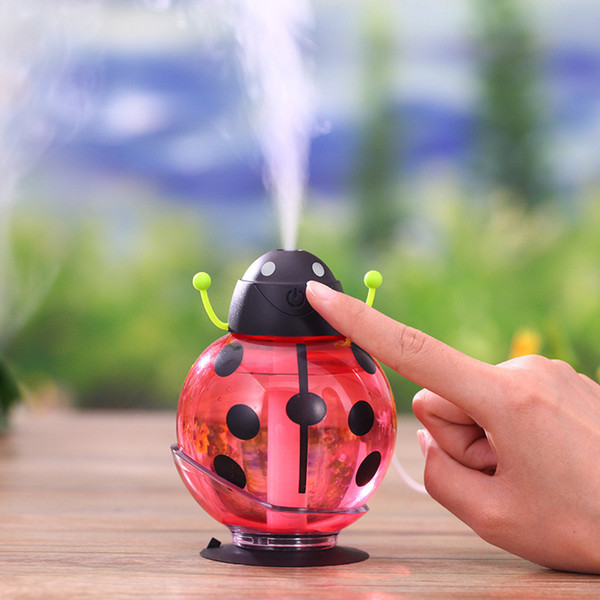 Beetle Air Humidifier Mini Portable Cool Mist Maker with LED Light 360 Degree Rotation for Office Home Car Travel 260ml