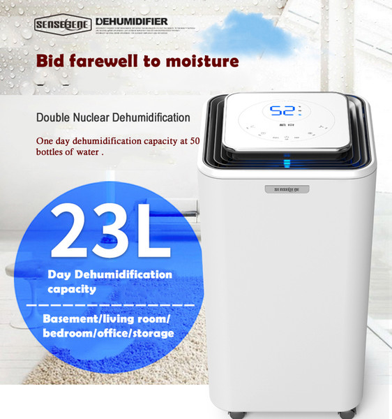 23L/D Dehumidification Air Dehumidifier DH-02 Household Air Dryer Clothes Dryer Moisture Remover 220V Touch Panel Control 2L Tank Capacity