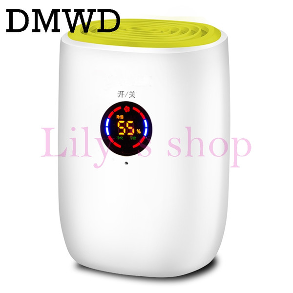 DMWD Portable electric dehumidifier Mini Moisture Absorbing Air Dryer LED display Auto-off Dehumidifiers Air Purifier 110V 220V