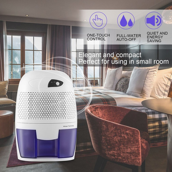 hot sale 500ml Mini Durable Quiet Household Removable Water Tank ABS Material Automatic Power Off Dehumidifier For Whisper Technology