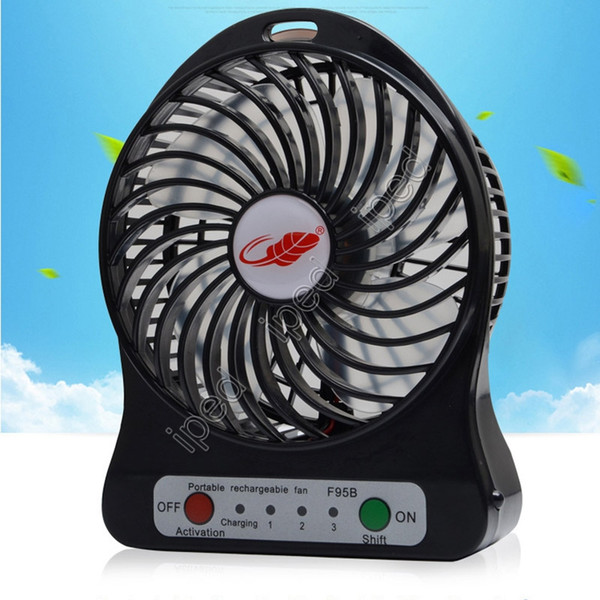 F95B Protable Mini Kids Table Palm Leaf Fan USB Rechargerable LED Light Outdoor Camping Children Students Hiking 200Pcs DHL Free Shipping