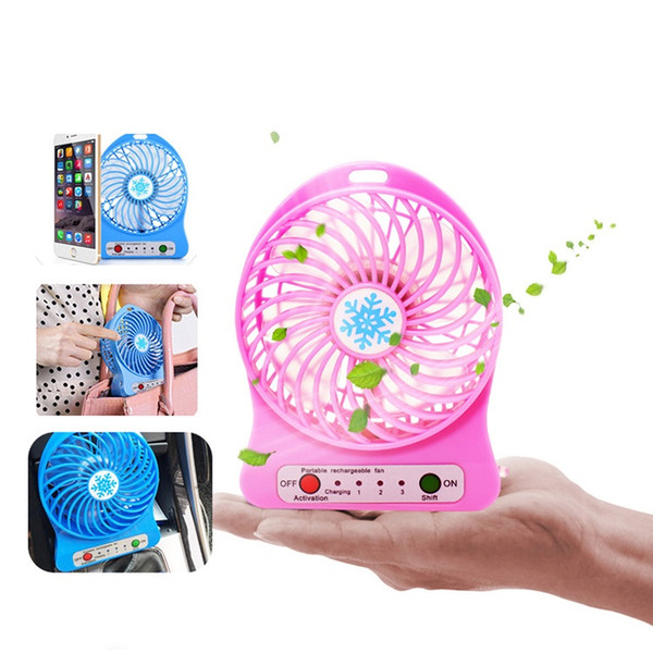 Rechargeable fan 3 gear speed 4.5W/3.7V mini USB cooling fan with retail package