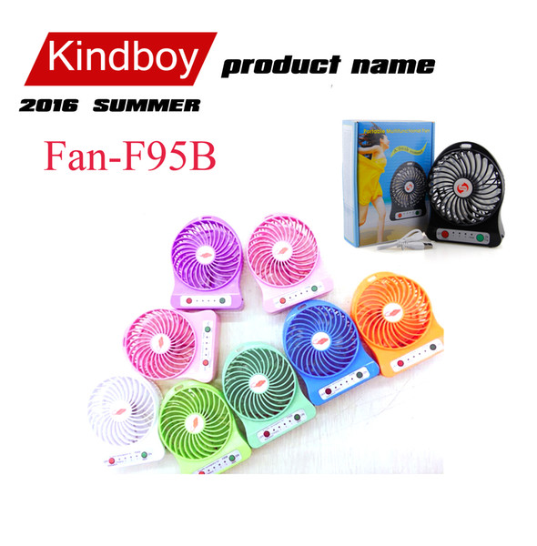 wholesale Mini fan Protable Fan Multifunctional USB Rechargerable Kids Table Fan 18650 Battery Adjustable 3 Speed F95B Multi Color