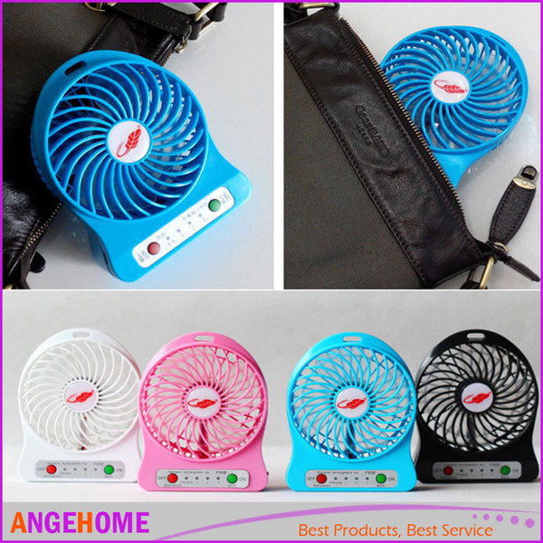 2016 USB Mini Fan Portable Electric Fans LED Portable 4-inch 3 Speeds Rechargeable Fan Desktop Fan Cooling Operated Fan