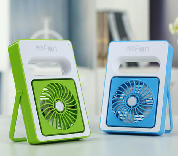 2019 New Creative Mini USB Fan Mini Portable Office Field Camping Charging Dual Fan free shipping