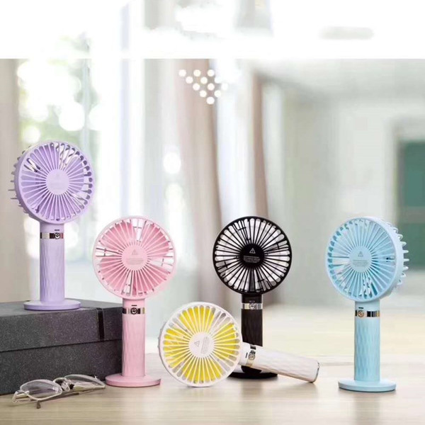 2019 Newest Hot Sell 5 Colors USB Handheld Mini fan Electric Power Desktop Colorful USB Fan Mini Air Cooler DHL Free Ship