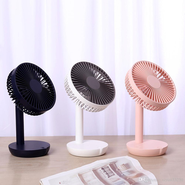 2019 New Simple Desktop Fan DC5V USB 4000mah Portable Table Fan 5 Gears Wind Speed Small Desktop Fan 3 Colors