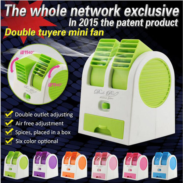 6 Color Mini USB Fragrance Refrigeration Fan Portable Bladeless Desktop Fan Cooling Air Conditioner with Retail Packaging