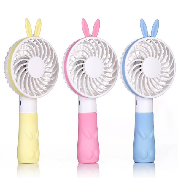 Rabbit Bear Style Mini Handheld Fan Lithium Battery Rechargeable Home Office Portable USB Fan With Second Gear