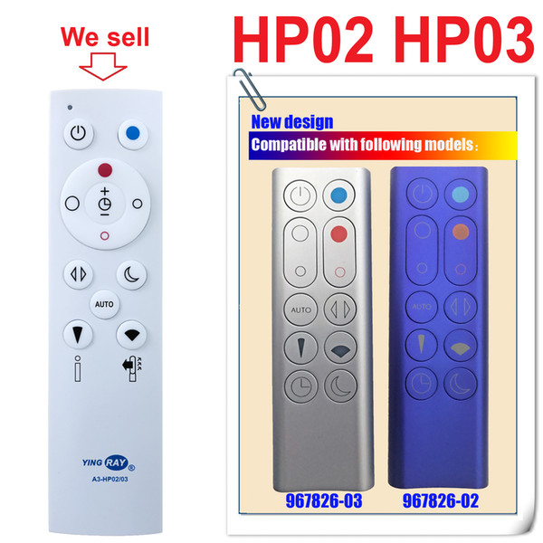 (A3-HP02/03) Replacement Remote Control 967826-02 967826-03 for Dyson Pure Hot+Cool Link HP02 HP03 ( Air Purifier Heater and Fan )