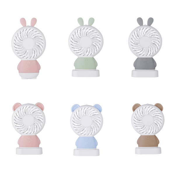 Free DHL Exquisite rabbit mini fan Dharma bear small handheld portable usb charging cute small For car Home office