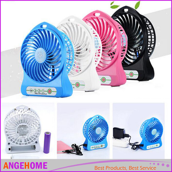 2016 Portable Lithium 18650 Battery Rechargeable Fan Desk Table Fan USB Mini Portable 4-inch 3 Speeds Rechargeable Fan