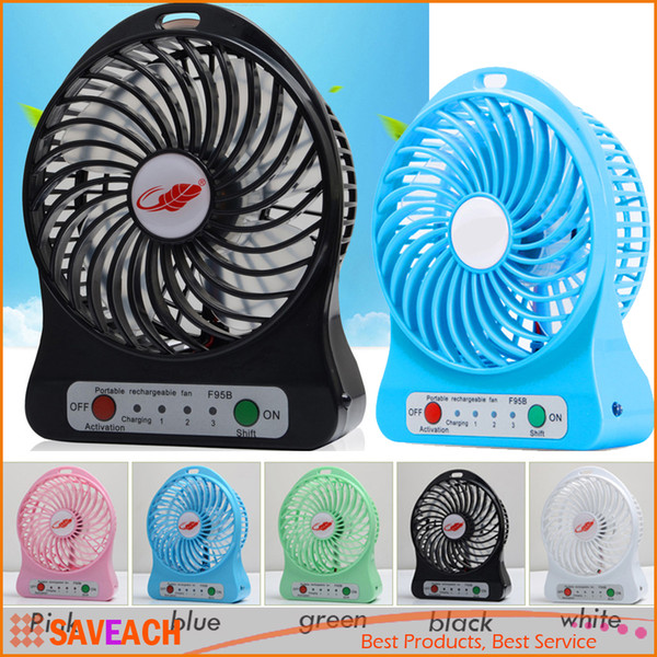 Free Shipping USB Mini Fan Portable Electric Fans LED Portable Rechargeable Desktop Fan Cooling Operated Fan Without battery