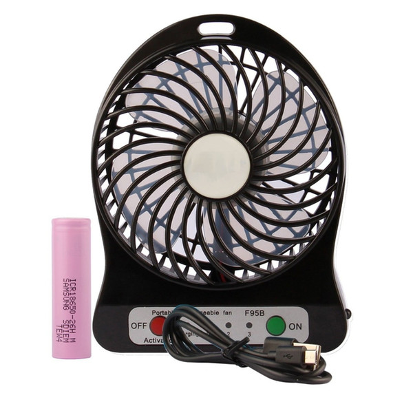 USB Mini Fan Portable Electric Fans LED Portable Rechargeable Desktop Fan Cooling air conditioner portable fan has a battery