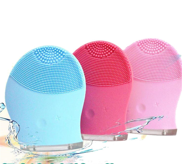 Electric Face Cleanser Vibrate Pore Clean Silicone Cleansing Brush Massager Facial Vibration Skin Care Spa Massage 3 Colors