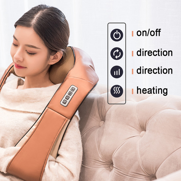 inicio coche U forma eléctrica Shiatsu espalda cuello hombro cuerpo masajeador infrarrojo amasamiento climatizada coche/Home Massagem