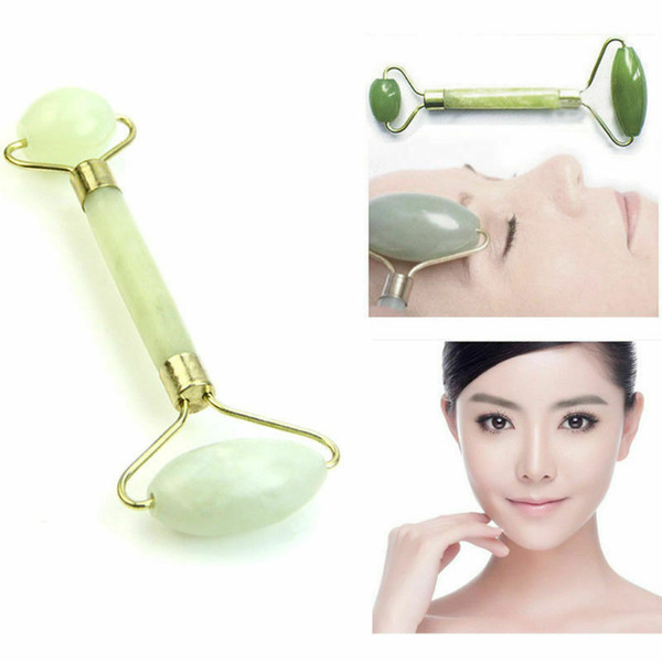 Natural Stone Guasha Double Head Facial Beauty Massage Tool Slimming Face Body Head Neck Skin Roller Massager Jade Face set