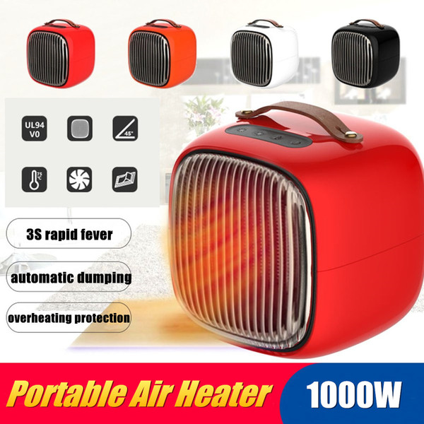 1000W Portable Air Heater Intelligent Heating Fan 3 Speed Temperature Control PTC Heating Element Overheating Protection Mini Fan Heater