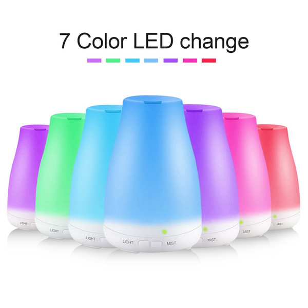 Aroma Diffuser Ultrasonic Humidifier Aromatherapy Oil Diffuser Cool Mist with Color Led Lights Essential Waterless Auto Shut-off Dhl free