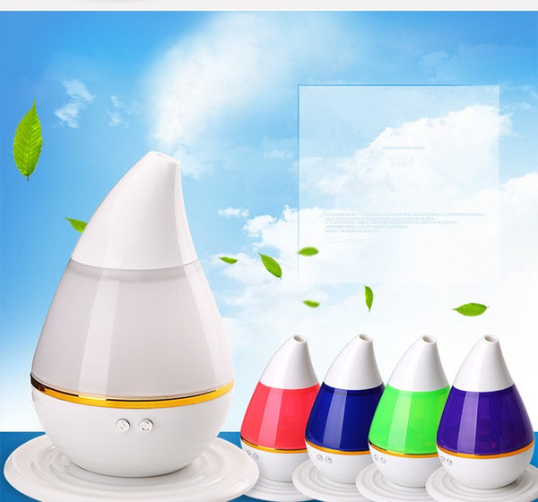 Mini Portable Air Humidifier Water-Drop Shape LED Light Mist Maker USB Ultrasonic Humidifier Aroma Diffuser for Home Humidifier