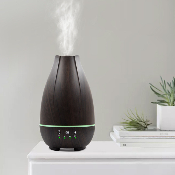 500ml Essential wood grain Oil Diffuser Ultrasonic Air Humidifier with Wood Grain Air Humidifier Changing LED Lights for Office Home