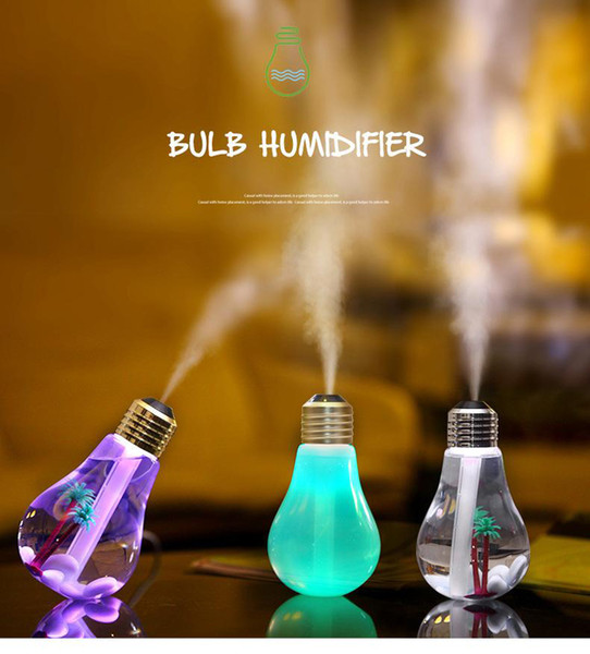 Creative Mini Colorful USB Night Light Bulb Air Purifier DC 5V Humidifier Mist Maker Fogger Diffuser Atomizer 400ml Humidifier