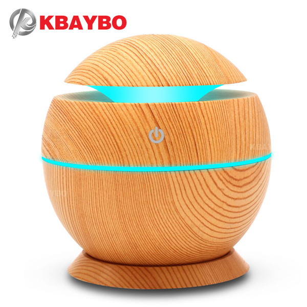 USB Aroma Humidifier Aromatherapy Wood Grain 7 Color LED Lights Electric Aromatherapy Essential Oil Aroma Diffuser 130ml