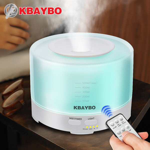 KBAYBO Aroma Ultrasonic air Humidifier 500ml Remote Control Essential Oil diffusers LED Light mist maker Aromatherapy