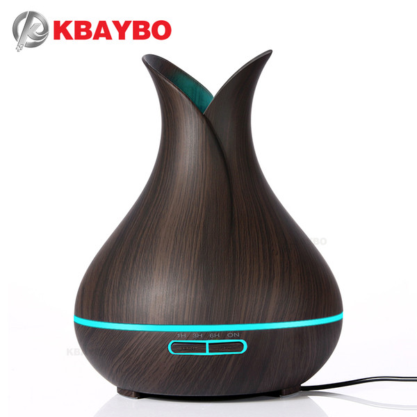 KBAYBO 400ml electric Aroma Essential Oil Diffuser Ultrasonic Air Humidifier Wood Grain Cool Mist maker LED Night Light for home