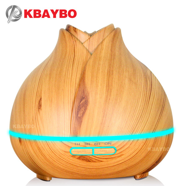 400ml Aroma Essential Oil Diffuser Ultrasonic Air Humidifier purifier with Wood Grain LED Lights for Office Home Bedroom