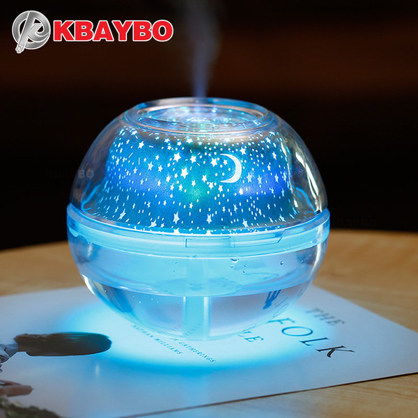 USB Crystal Night Lamp Projector 500ml Air Humidifier Desktop Aroma Diffuser Ultrasonic Mist Maker LED Night Light for Home