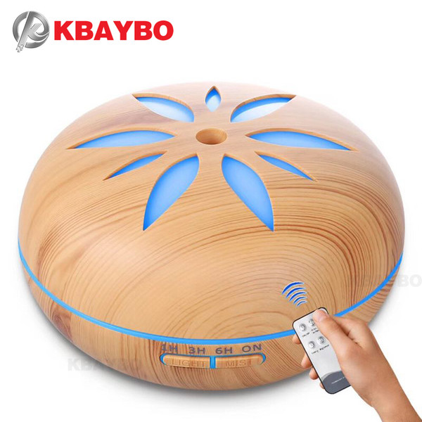 550ml Ultrasonic Humidifier Essential Oil Diffuser Wood Grain Mist Humidifier LED Night Light for Office Home Bedroom