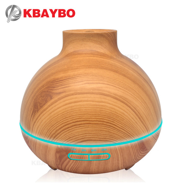 400ml Ultrasonic Aromatherapy Diffuser Wood Grain Ultrasonic Humidifier for Office Home Bedroom Living Room