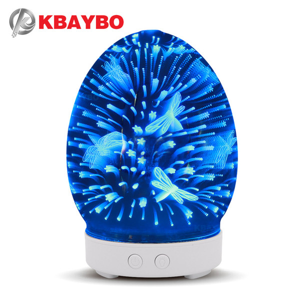 100ml3D glass aroma diffuser 7 kinds of LED color selection ultra-quiet design aromatherapy essential oil diffuser suitable for household