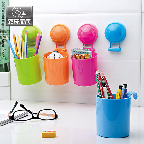 Double celebration home sucker kitchen racks storage barrels bathroom shelf bathroom wall hanging toothbrush holder single cup