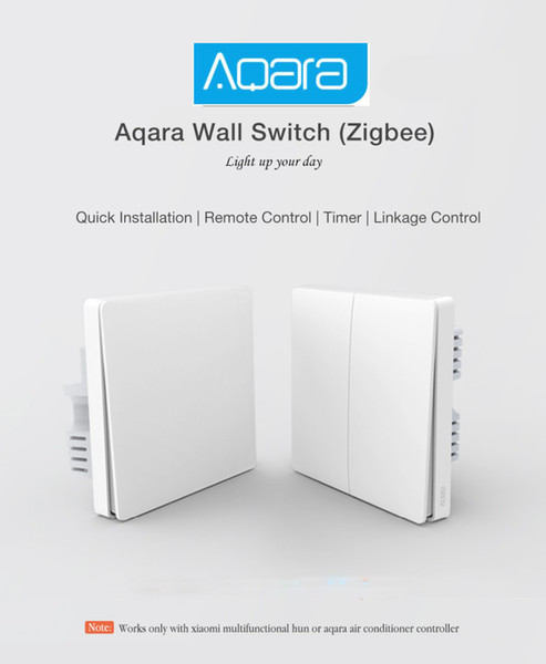 Xiaomi Aqara Smart Wall Switch Light Control Single Fire Wire / Zero Line Double Single Key ZiGBee Switch APP Remote Control