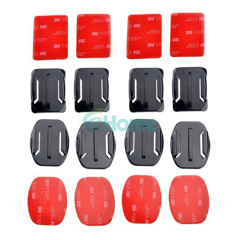 6pcs Flat + 6pcs Curved Mounts W/ 3M Adhesive Pads For Gopro Camera Hero Hero 6 5 4 3 #55581, dandys