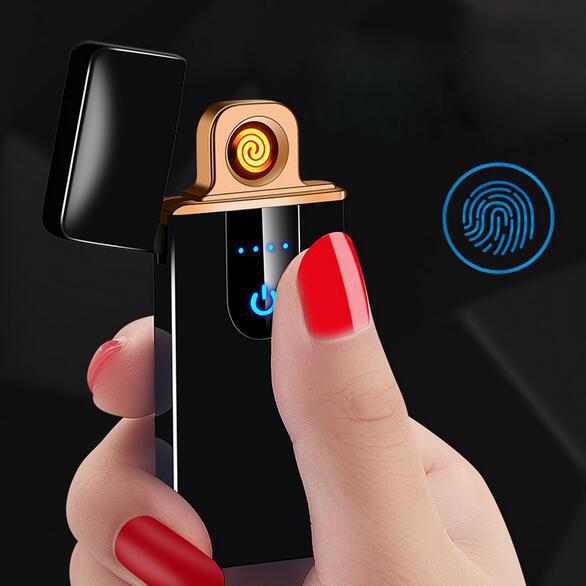 Usb charge Arc Lighter USB Touch Sensing personality electronic cigarette lighters Novelty Electric flameless lighter Free Shipping