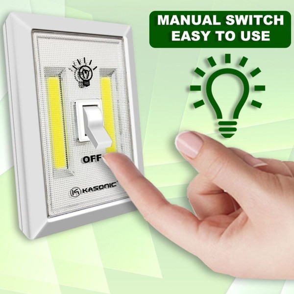 COB LED Wall Switch Night Light Cordless Battery Operated White Light Portable 200 Lumen High Quality